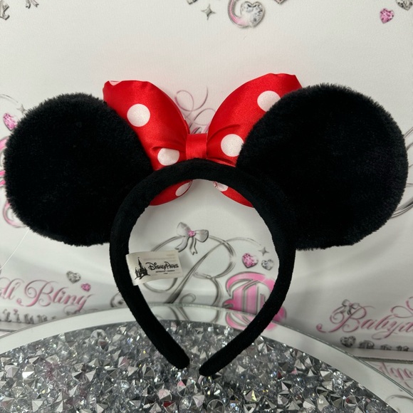 Disney ears park merch Minnie Mouse classic black with bow red polka dot white - Picture 3 of 4